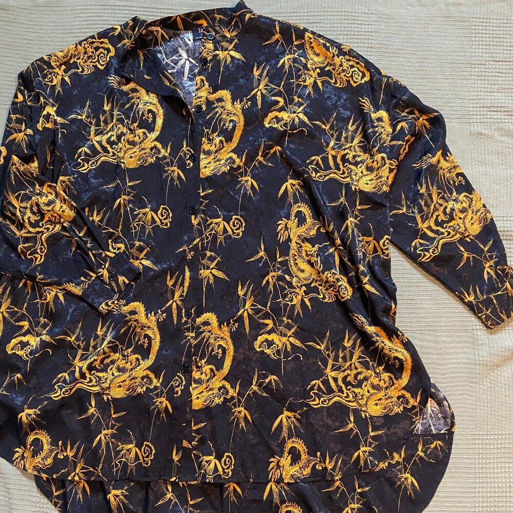 Dressed in Lala Energetics Satin Top in Dragon Brocade (TOP ONLY)